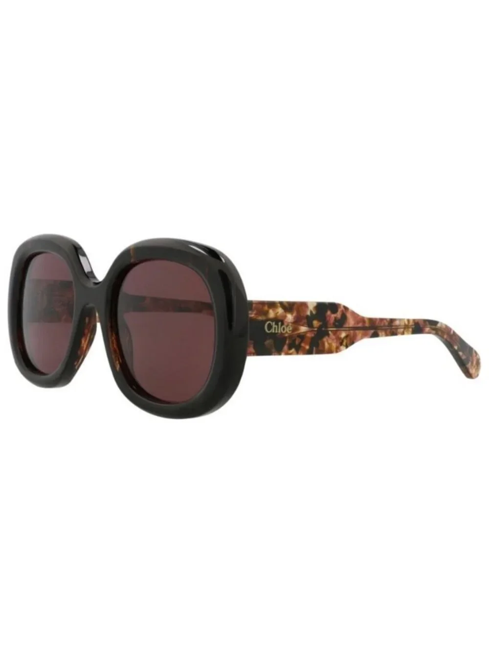 New Chloé Womens Square/Rectangle Havana Havana Violet Fashion Designer Sunglass